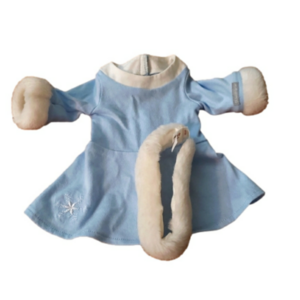 American Girl Doll Blue Ice-skating dress fur cuffs